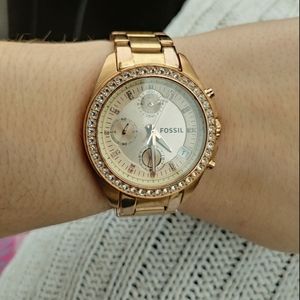 Gold Fossil watch